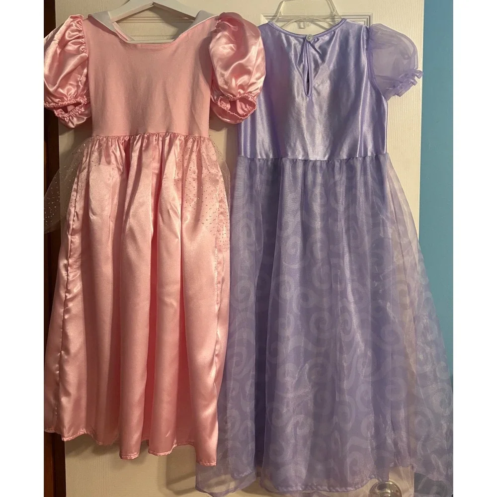 Disney Store Princess Dress Set Kids 4/6 Pink Purple Aurora Ariel Excellent!!